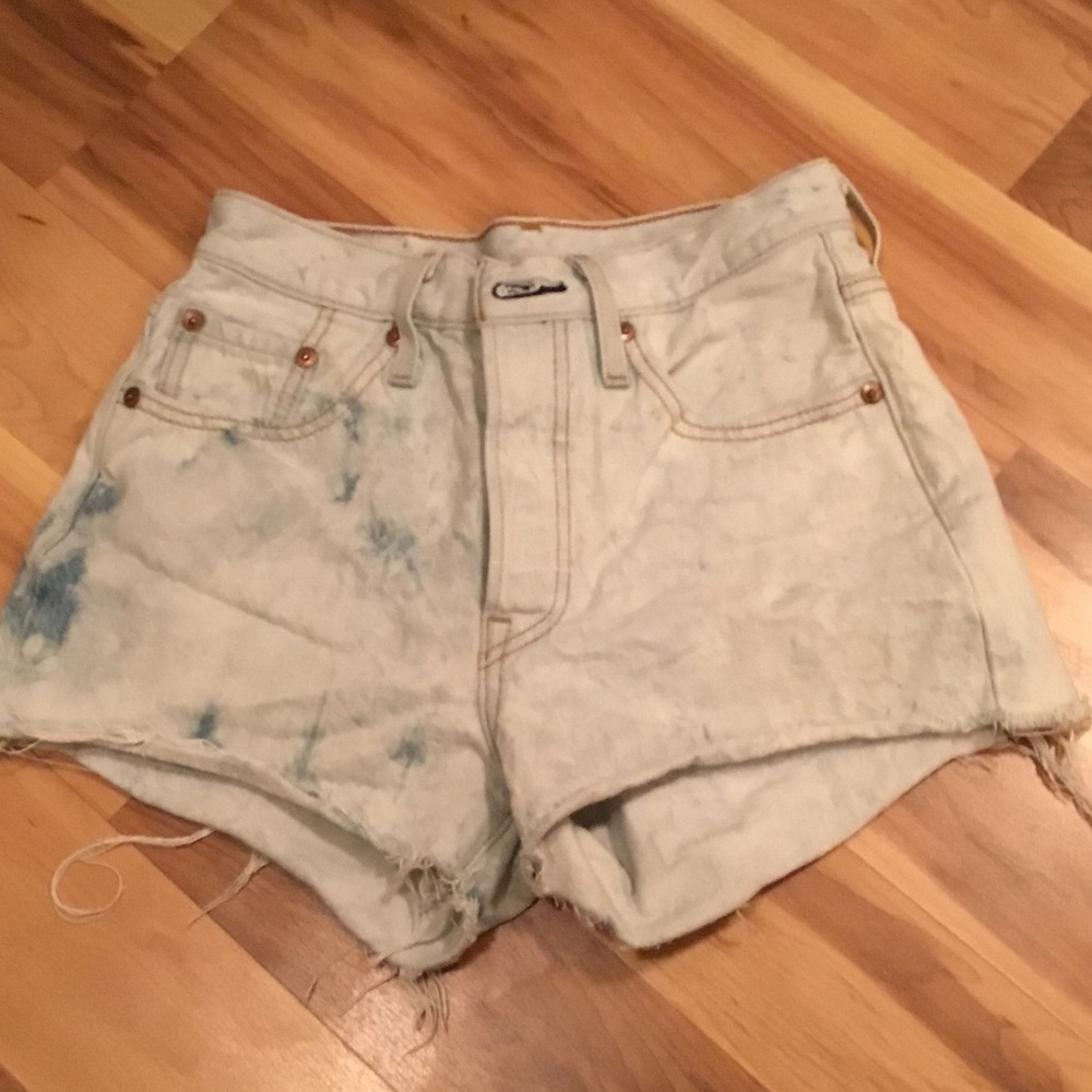 Levi's Light Blue Tie-Dye High-Rise Denim Shorts